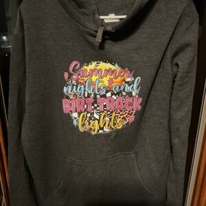 Women's Gray Hoodie with Colorful Print